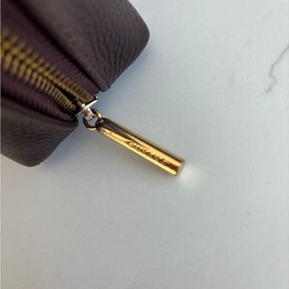 Cuyana Travel Case Pebbled Leather Crossbody in Chocolate Brown with dust cover - Picture 4 of 9